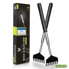 Back Scratcher 2 Pack - Extendable Stainless Steel Scratching Tool for Men and