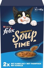 Whiskas Soup Time Nassfutter Katze 24x48g Kabeljau Thunfisch Scholle Multipack