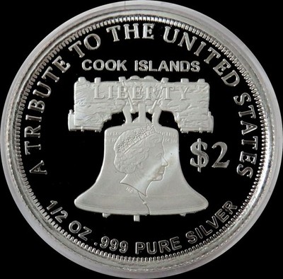 2020 SILVER COOK ISLANDS $2 AMERICAN DOUBLE EAGLE 1/2 OZ PROOF