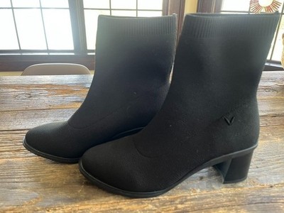VIVAIA Almond-Toe Running (?) Heel Boots Amanda, US Size 7, EU Size 37.5 Black