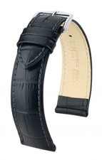 Hirsch Duke 20 mm black watch strap, length L