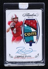 2022 Panini Flawless Collegiate Sapphire 5/15 Bailey Zappe #137 Patch Auto 0ym7