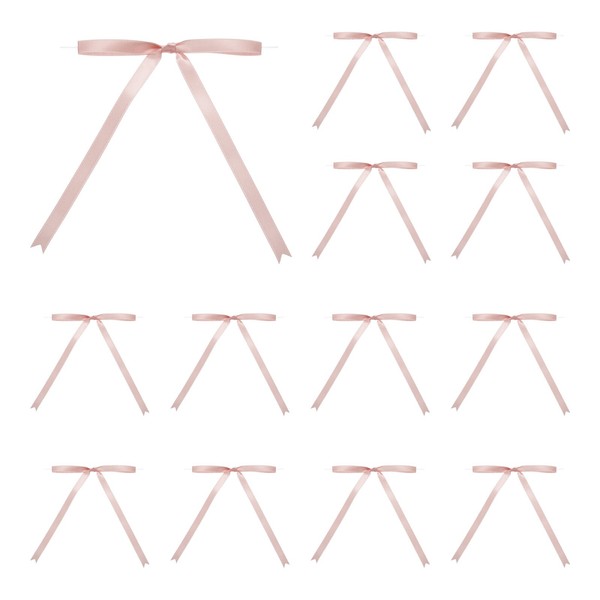 "100 Stk. 5X7\" Twist Tie Schleifen Satinband Schleifen Geschenkschleifen Zartrosa"-image