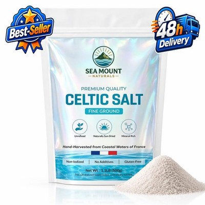 Celtic Sea Salt Fine Ground 18oz | Organic Unrefined French Sea Salt