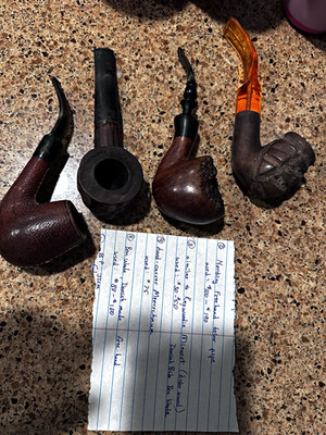 Nording Freehand Briar Tobacco Smoking Pipe with Amber Acrylic Stem