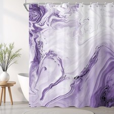 Purple Marble Shower Curtain, Waterproof Shower Curtain for Bathroom Modern A...