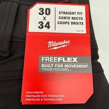 Milwaukee Men's 30 in. x 34 in. Black FREEFLEX Tech Work Pants with 7 Pockets