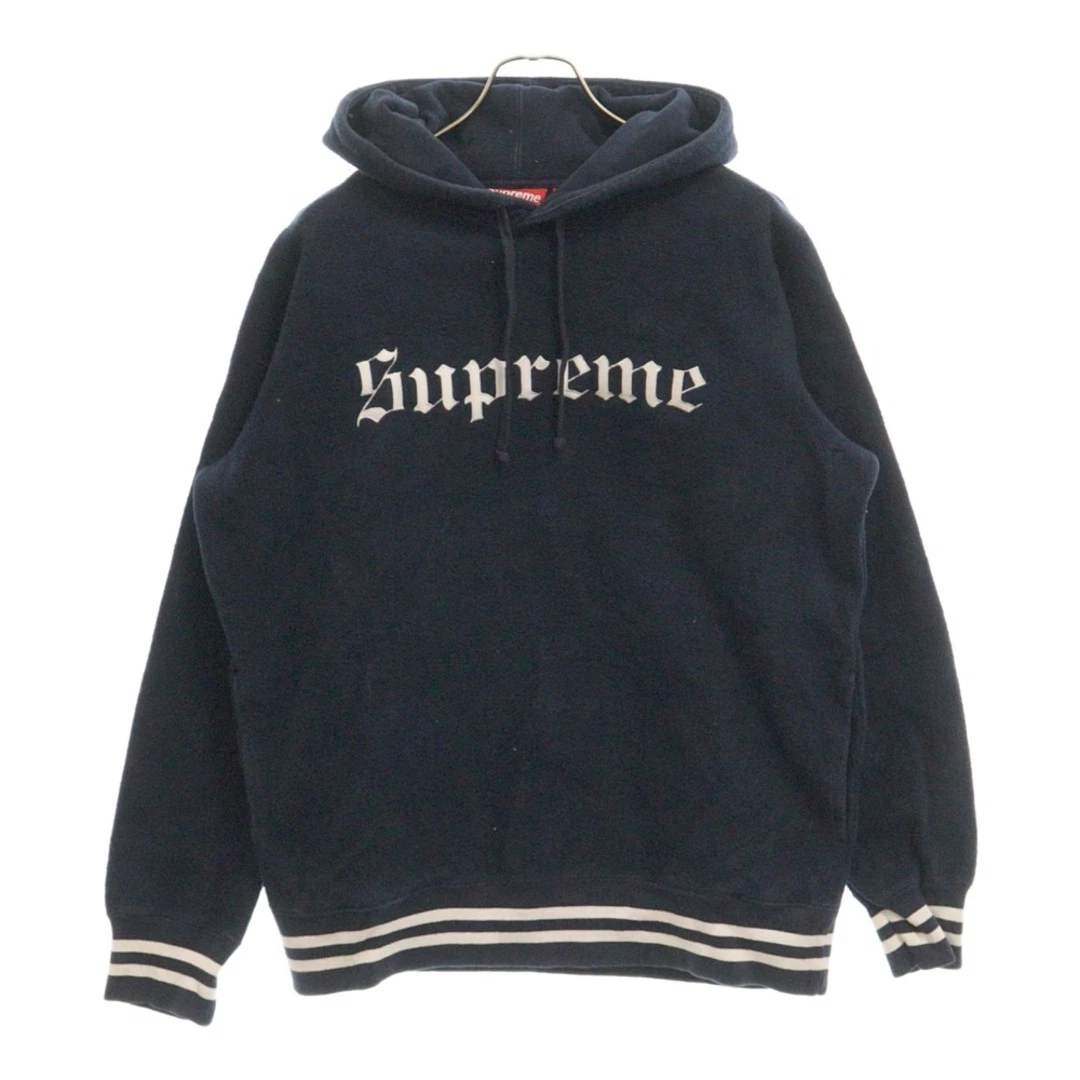 Sweat à capuche SUPREME 16AW polaire inversée logo brodé bleu marine occasion 673369e