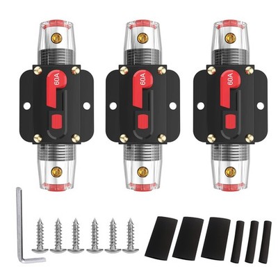 Circuit Breaker Switch 60A Waterproof Fuse Inline Holder Resettable Fuse Manu...