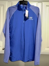 Cutter & Buck DryTec 1/4 Zip Pullover Men’s Medium Blue Hyundai Logo NWT