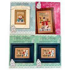 Lizzie Kate Cross Stitch Charts Lot of 4 F112 F122 F123 Snow Belles Fat Men New