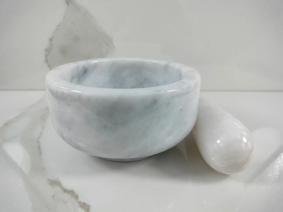 Mortaio in Onice Bianco Energia Forza Purezza Pietra Naturale wicca strega magia - Immagine 4 di 4