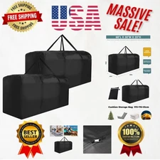 Sturdy Waterproof Oxford Cushion Storage Bag 68"L x 30"W - Space Saving 2 Pack