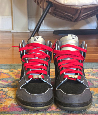 Nike SB Dunk High MF DOOM 2007 Size 11 313171-004 Black Red Rare (No Box)