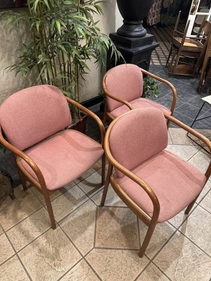 Thonet Vintage Bentwood MCM Chair Set 3 Pieces ; Solid Sturdy: price for all 3  - Image 3 of 4