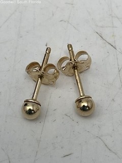 Gold 14K Earrings Women's (Stamped 14K Tested 13.64KT) Weight 0.3g