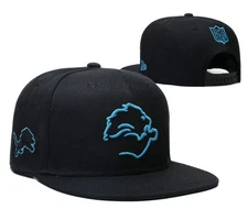 Detroit Lions SnapBack Hat Adjustable Fit Cap New Style Black Blue Fast Shipping
