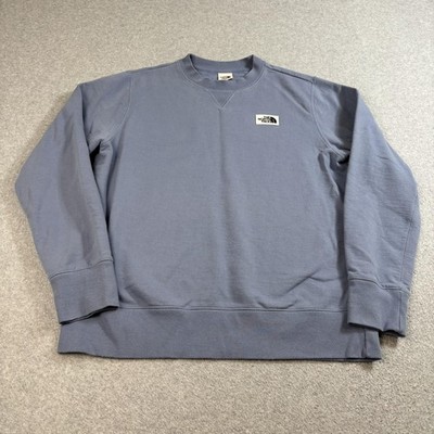 Naketano Hoodie Womens Large Blue Patch Crewneck Fleece Pullover Outdoors