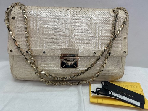 Gianni Versace Couture La Collezione 2011 Ivory Python Leather Shoul (NJL024982)