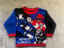 Power Rangers 4T Knit Pullover Sweater Graphic Print Crew Neck Long Sleeve