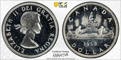 1962 Canada silver $1 PCGS PL65CAM