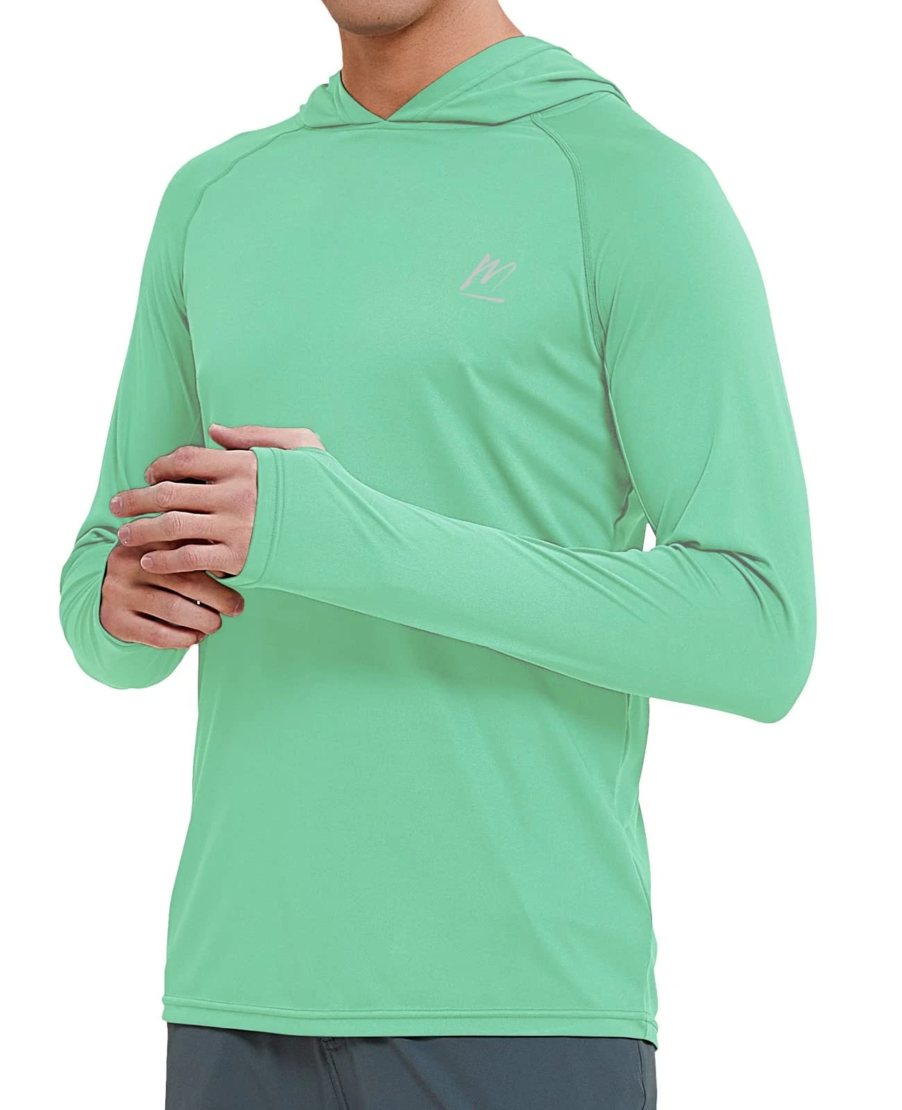 Mens Rash Guard Shirts, UPF 50+, UV Sun Protection, Hoodie, Swim, Long Sleeve