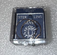 925 Silver Tiny Small 16mm Round Thin Lightweight Unisex Hoop Earrings Round Vtg