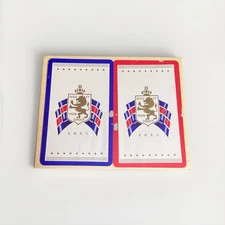 WWII British War Relief Society 2 Deck Cards Set E.E. Fairchild Gilded Sealed