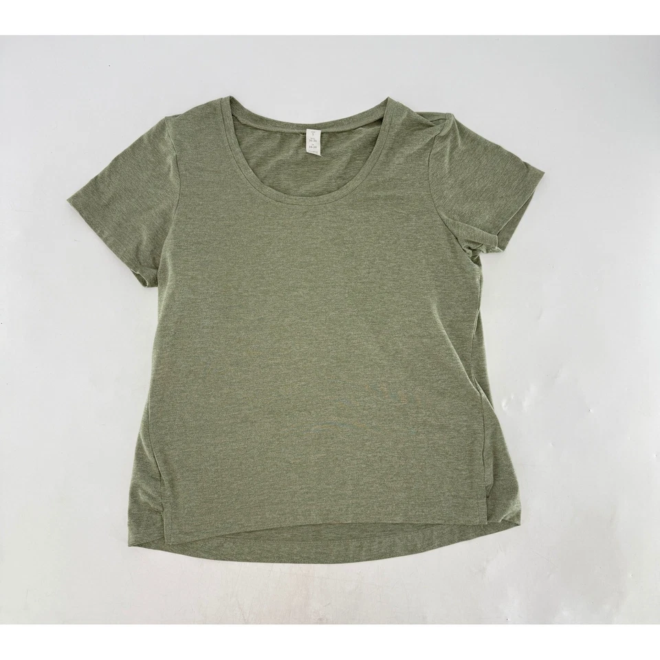 Marika Olive Green Heathered Short Sleeve T-Shirt Activewear Top Sz Sm Soft - Image 4 of 4