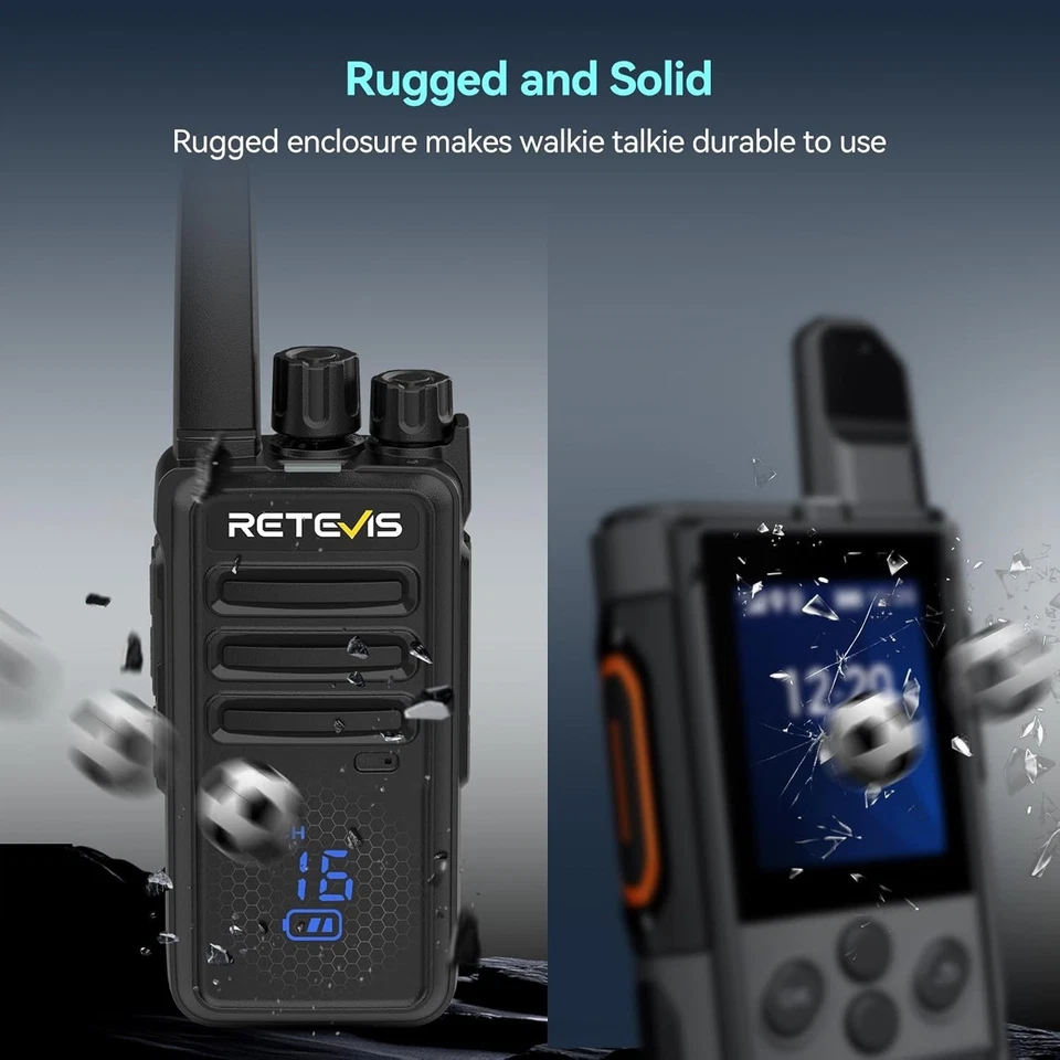 Retevis RT668H PMR446 Walkie Talkies 10 Pack Black Hidden Display USB-C 10-Way - Image 3 of 4