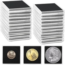 Coin Snap Holders, 20 Pcs Silver Dollar 20mm, 25mm, 30mm, 35mm, 40mm, Black