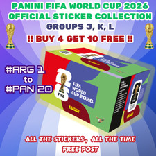 PANINI FIFA WORLD CUP 2026 STICKERS - Groups J, K, L - BUT 4, GET 10 FREE