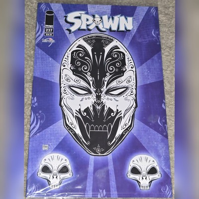 SPAWN 21 未開封 UVフィルム梱包 コレクション品 1 Spawn 237 NM MX Purple Dia de los Muertos Skulls McFarlane