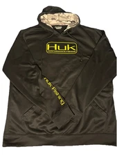 Huk Perfomrance Fishing Hoodie Size XL Black Performance Sweatshirt Logo