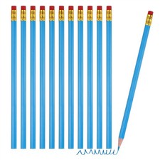 Erasable Colored Pencils, 12 Pcs Oil Color Pencils with Erasers, Sky Blue