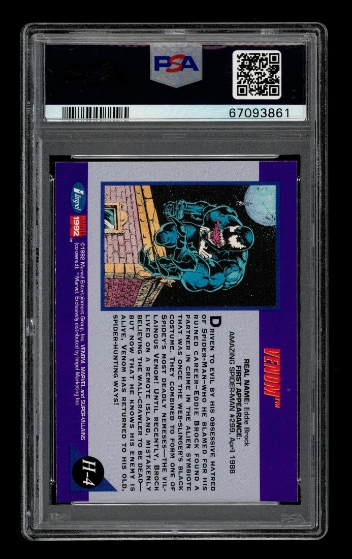 1992 Marvel Universe Hologram: #H-4 Venom PSA 9 MINT view 2
