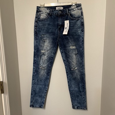 Crazy Train Women Blue denim Jeans 5/27 distressed NWT skinny 