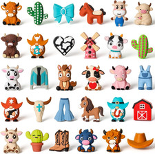 30 Pcs 3D Animal Silicone Focal Beads for Pens, Keychain Making, Focal Beads Bul