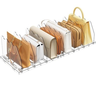 SPACEKEEPER Adjustable Shelf Divider for Closet, Clear Purse Organizers 