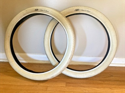All White GT BMX Tires, 20x2.2 USED Super Rare LP5 performer, dyno