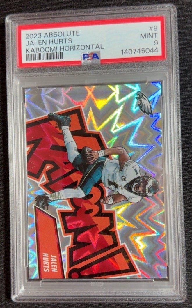 2023 Panini Absolute Kaboom! Horizontal Jalen Hurts #9 PSA 9
