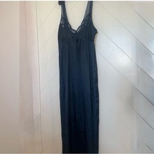 Christian Dior Lingerie 70's 80's VTG blue Lace Night Gown Slip dress small "p"