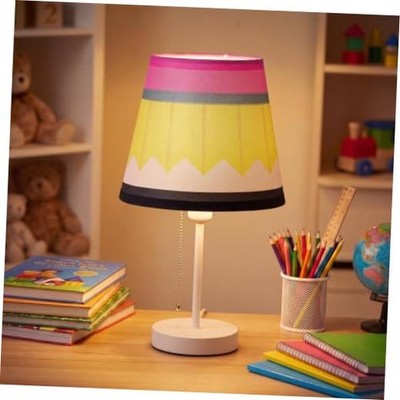 16 Inch Pencil Table Lamp for Desk, Pencil Shaped Lamp with Fabric Shade,