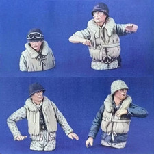 1/35 WW2 US Marine Tank Crew Soldiers 4 Resin Figures Half-body Unpainted