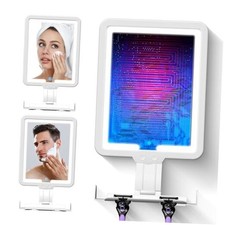 Heated Shower Mirror Fogless for Shaving, 3 Color Dimming 12.2"L x 7"W White