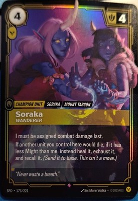 Soraka - Wanderer 173/221 Riftbound TCG Spiritforged NM League of Legends