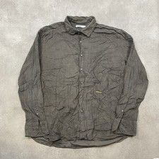 0039 Italy Cord Shirt Mens 2XL Corduory Relaxed Fit Button Up , Brown