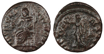Time of Maximinus II 309-313 A.D. AE4 Good Fine VICTOR-IA AVGG #AC77264