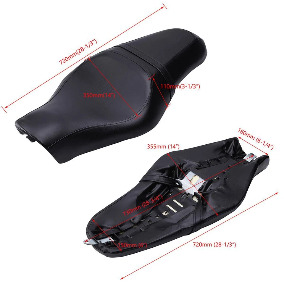 Sillín de asiento trasero y conductor de 28" para Harley Forty-eight 2010-2016 Foto 2 de 4