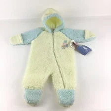 Vintage Cuddle Time Unisex Yellow Pastel Hooded Pram Winter Suit 0-3 Months USA
